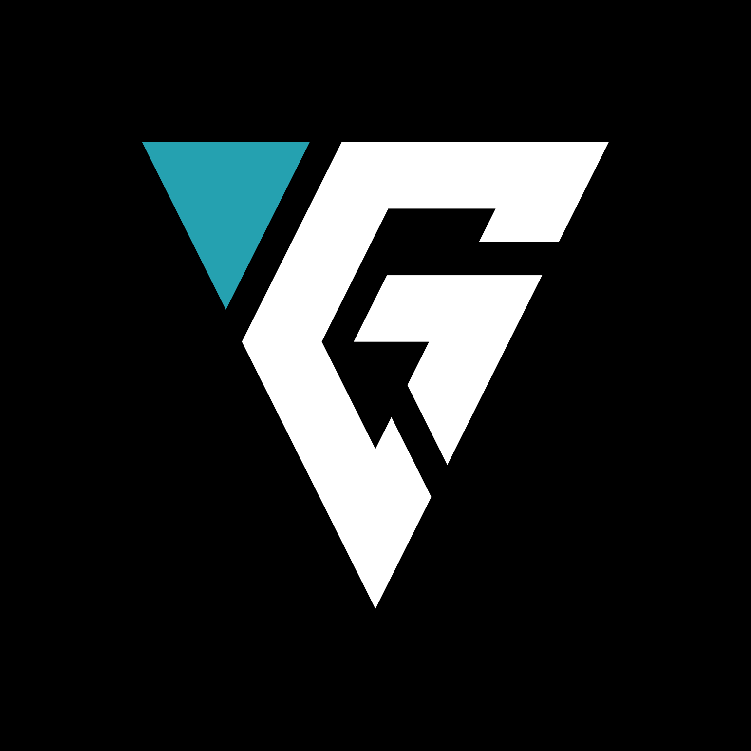 Triangular Logo, Stylised "G" with writing underneath saying: Gosford Tecnology, Build, Repair, Maintain